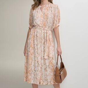 Calvin Klein | Printed Tie-Waist Shirtdress